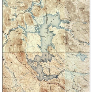 Umbagog Lake - 1944 Old Topographic Map USGS  Custom Composite Reprint - New Hampshire Maine - NH Umbagog Area