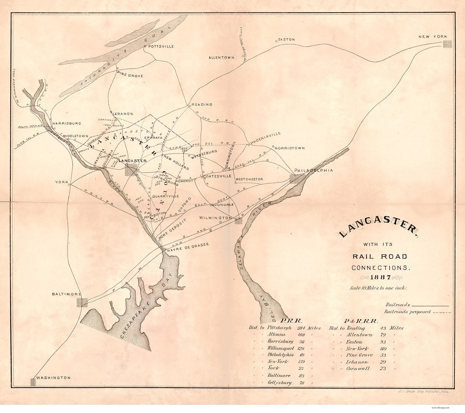 Lancaster 1887 Pennsylvania Old Map Reprint PA Small Cities Etsy UK