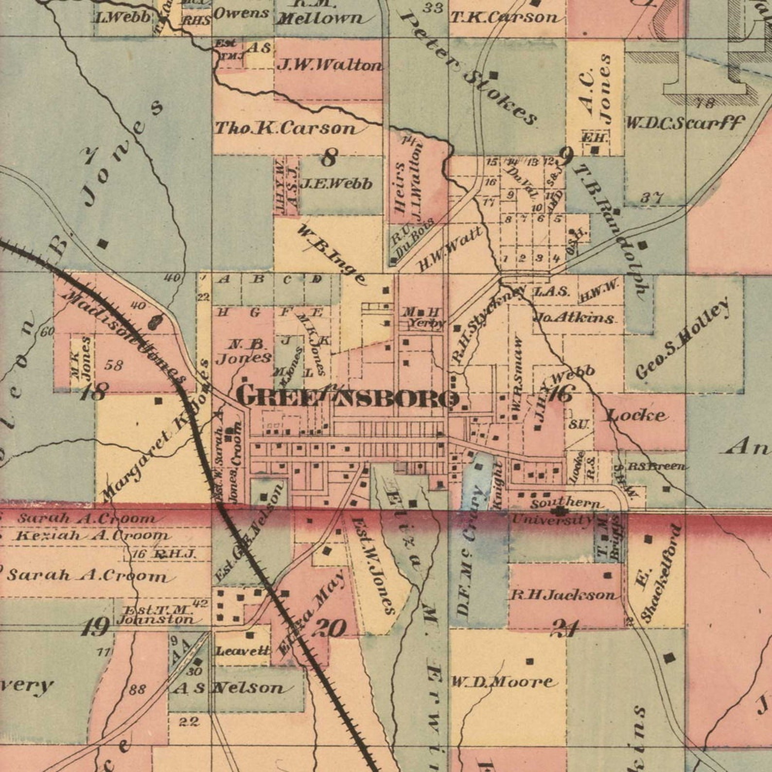 Hale County Alabama 1870 Old Wall Map With Landowner Names Etsy
