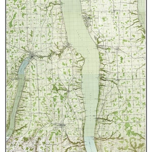 Seneca Lake - 1943 USGS Old Topographical Map  Custom Composite Reprint New York Finger Lakes