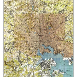 Baltimore, Maryland 1944 Old Topographic Map -  USGS Topo Custom Composite