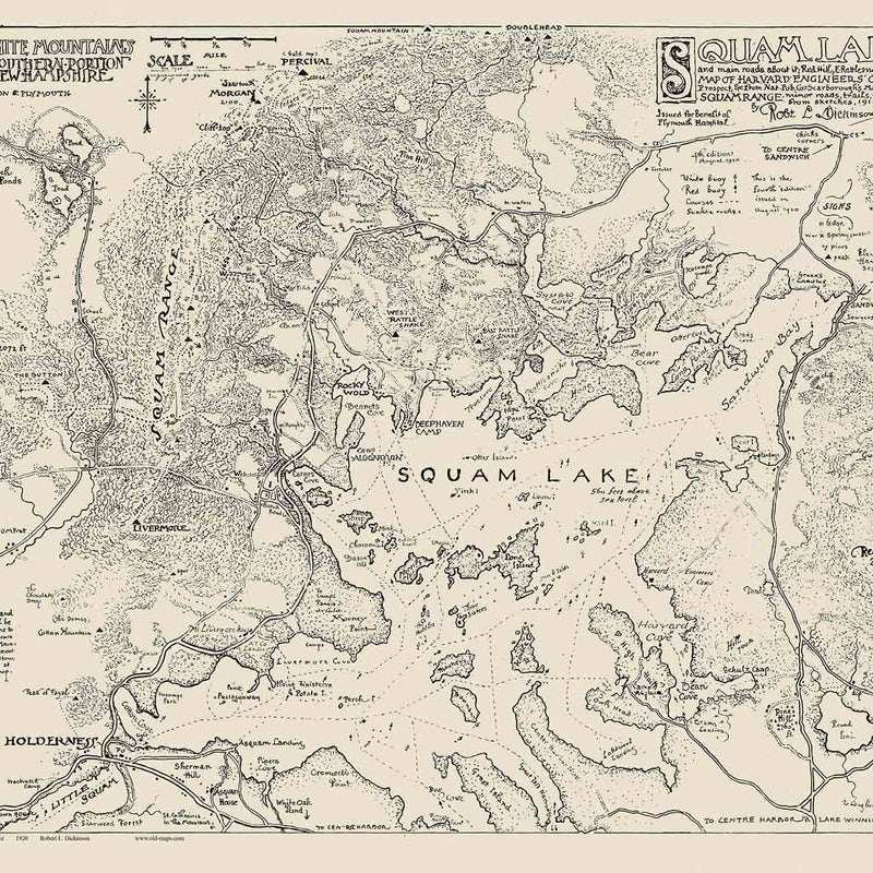 Squaim Antique Map of Squam Lake - Etsy
