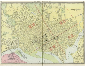 Washington DC - 1903 - City Map - Rand McNally - Reprint