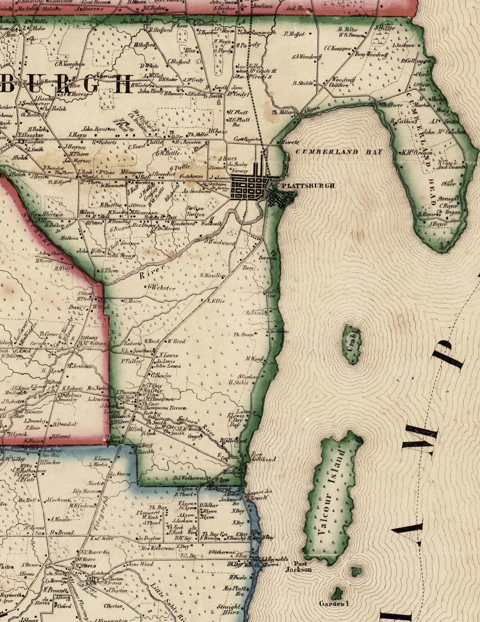 Clinton County New York 1856 Old Wall Map Reprint With Etsy