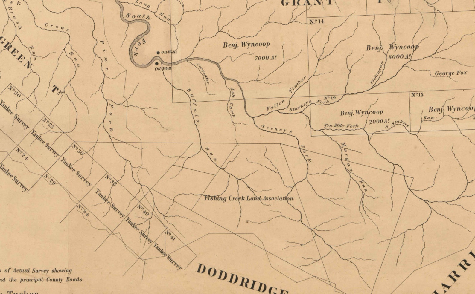 Wetzel County Map 1865 West Virginia Old Wall Map With Etsy