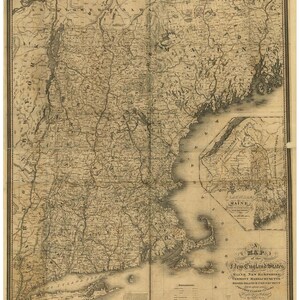 New England - 1849 Old Map Reprint - Nathan Hale - NE Maps