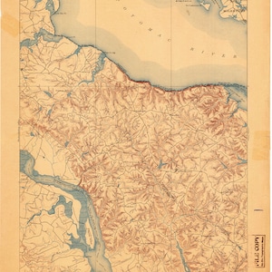 Montross 1892 (1904) Old Topo Map -  quad  reprint  - 15x15 USGS Topographic Maryland Virginia