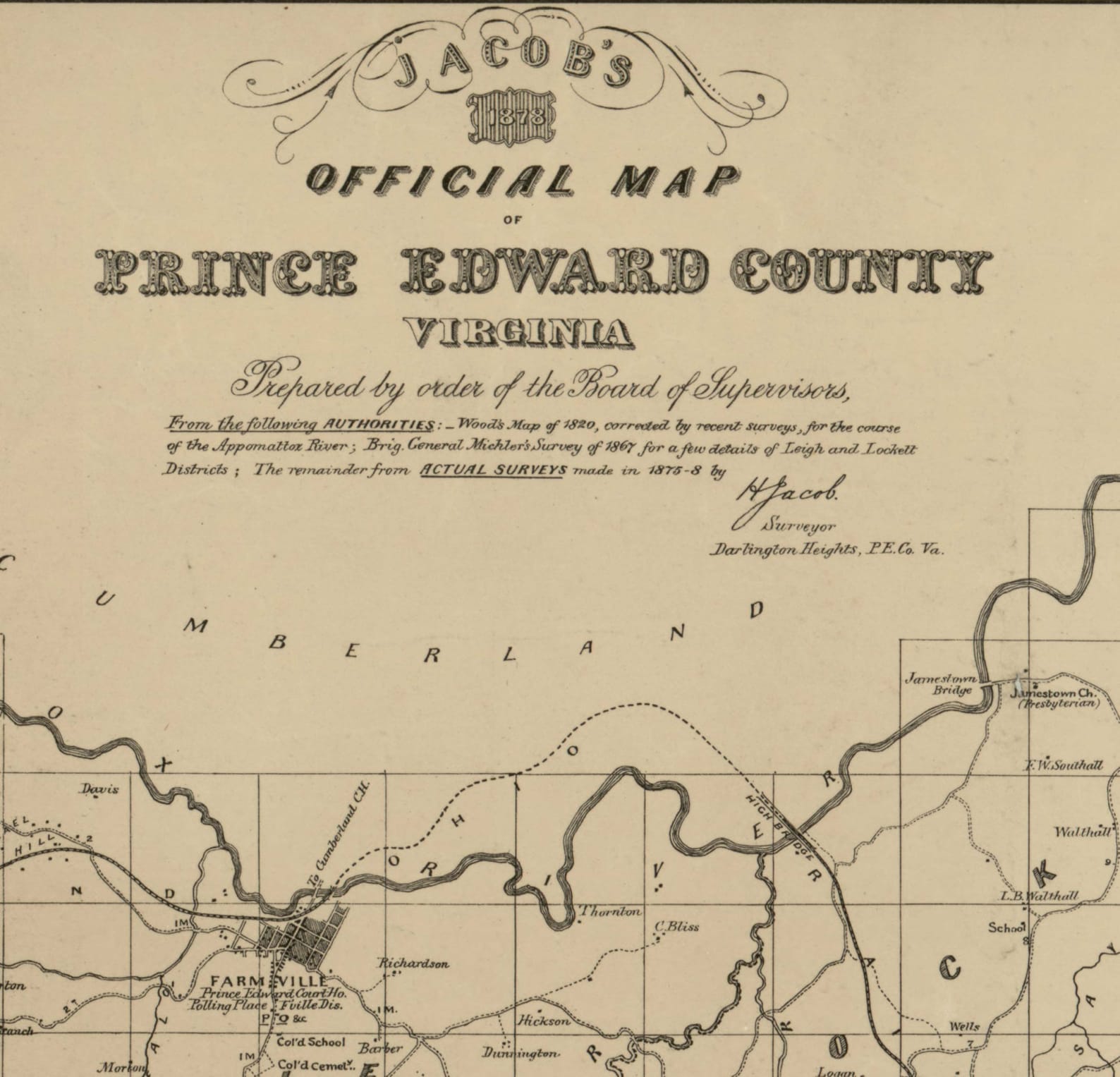 prince-edward-county-virginia-1879-old-wall-map-homeowner-etsy