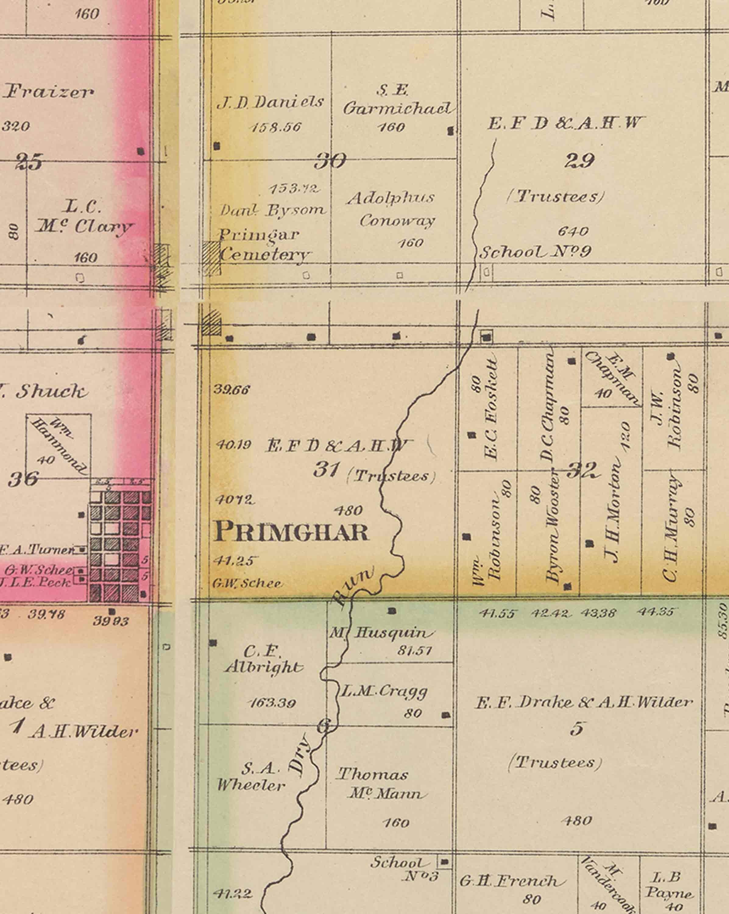 O'Brien County Iowa 1884 Old Wall Map with Landowner Etsy