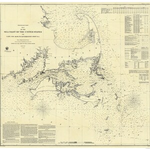Cape Cod to Saughkonnet Point - 1857 Nautical Map - Reprint - Big Area AC Chart 23
