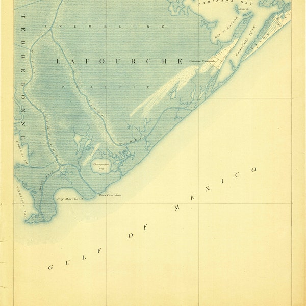 La Gulf Coast Map - Etsy