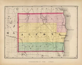 Alcona County Michigan 1873    - MI Atlas 1873  #64