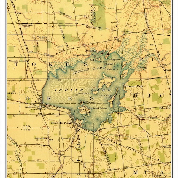 Topographic Map Russell Etsy