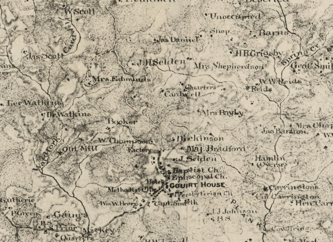 Charlotte County Virginia 1864 Old Wall Map With Homeowners Etsy