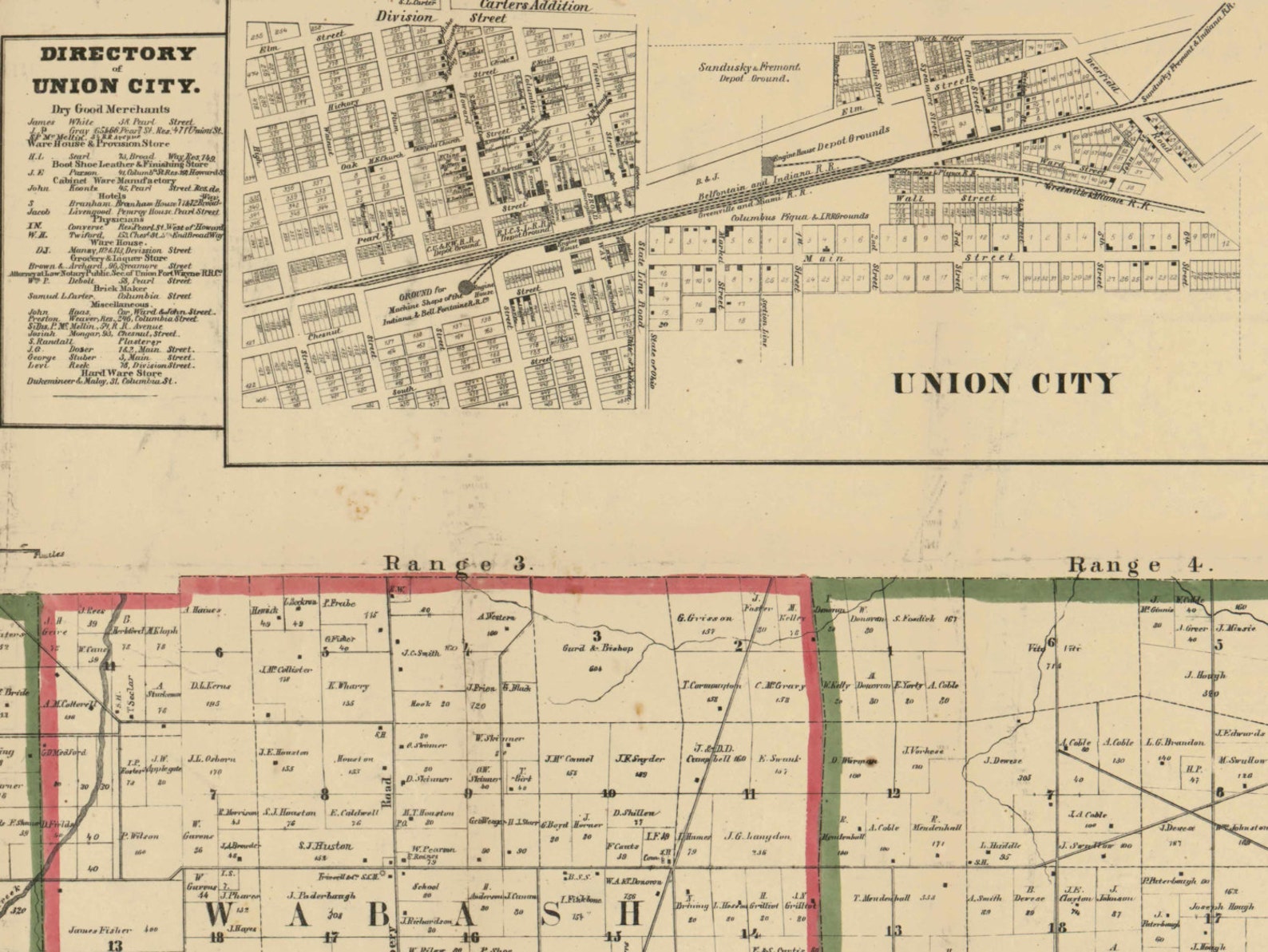 Darke County Ohio 1857 Old Wall Map Reprint with Homeowner Etsy