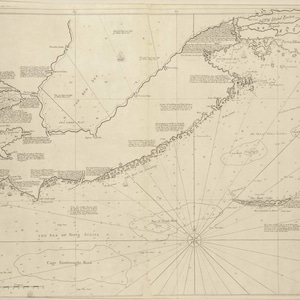 Nova Scotia East to Cape Breton 1734 Old Map Gulf of St Lawrence USA Regional  Southack 10 Reprint
