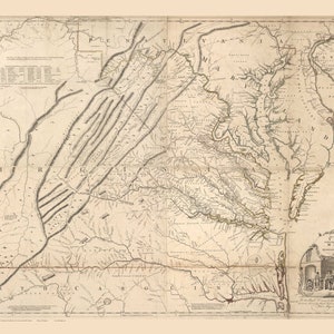 Virginia 1755 State Map Fry - Jefferson Reprint