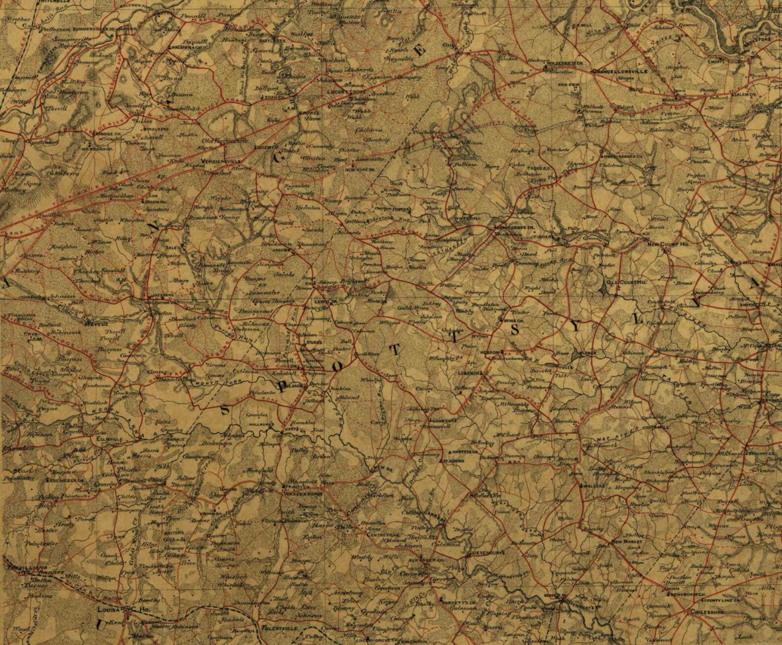 King County Virginia 1864 Old Wall Map With Homeowner Etsy