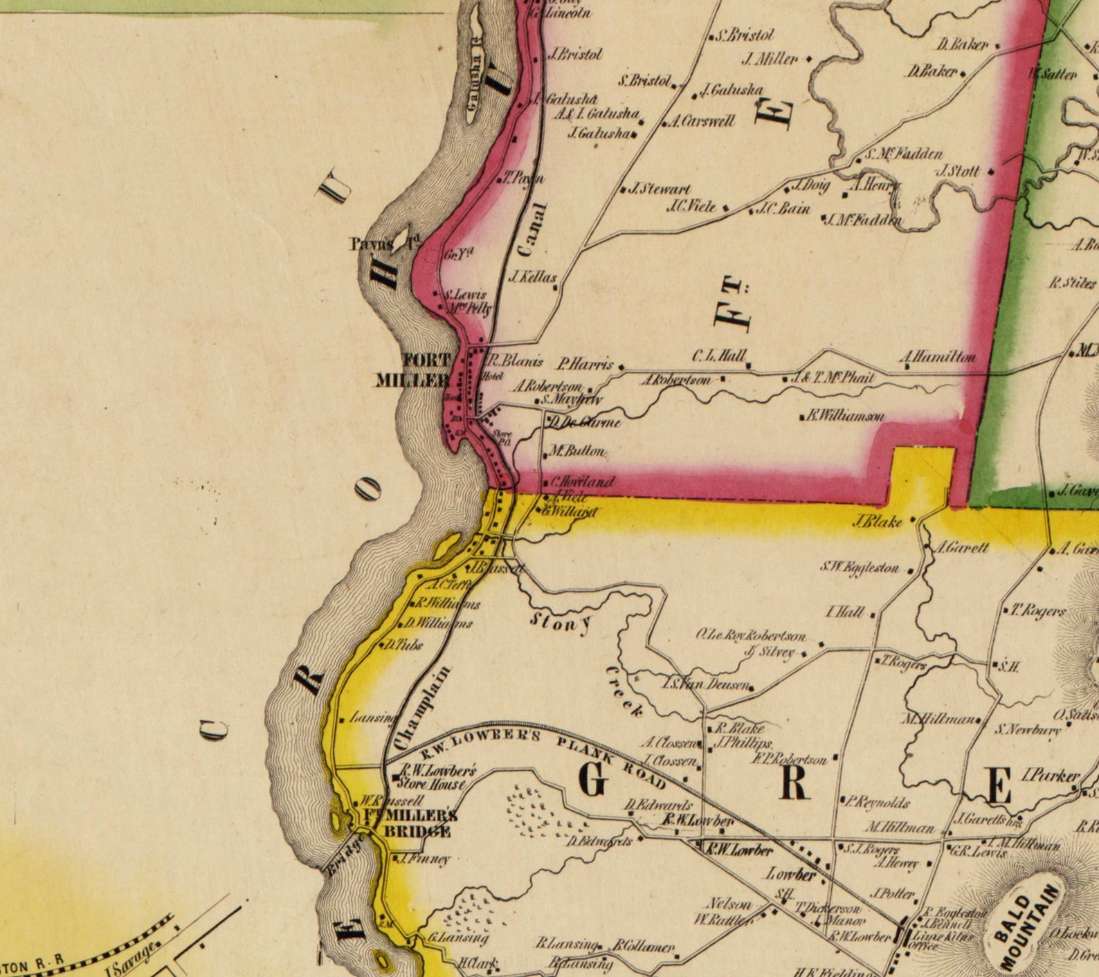 Washington County New York 1853 Old Wall Map Reprint With Etsy