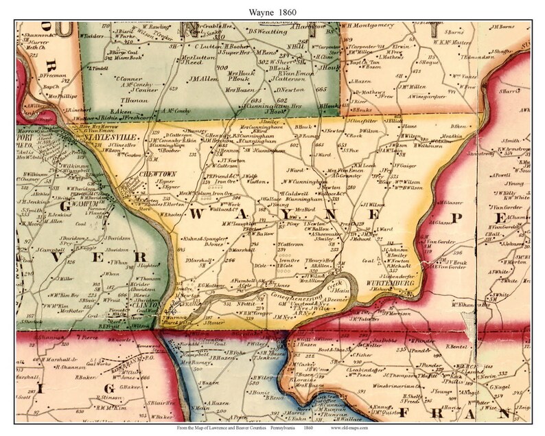 Ecorce Michigan 1860 Old Town Map Custom Print Wayne vrogue.co