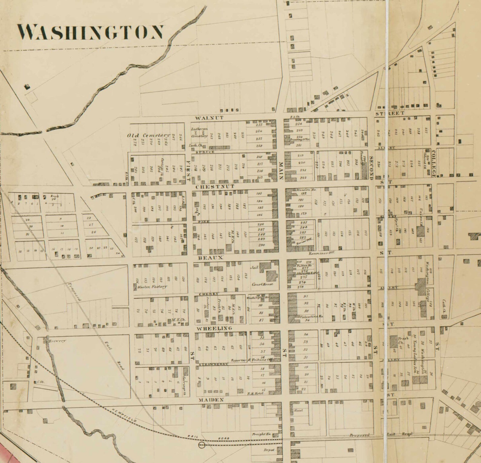 Washington County Pennsylvania 1861 Wall Map With Homeowner Etsy
