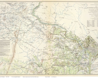 May include: A vintage map of Northeastern Virginia and the vicinity of Washington, D.C. The map shows roads, railroads, and waterways. The map is dated 1883.
