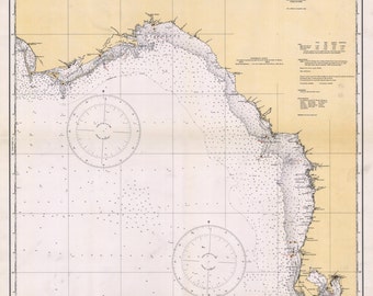 Tampa Bay to Cape San Blas - 1933 Nautical Map Florida Reprint General Chart 1114