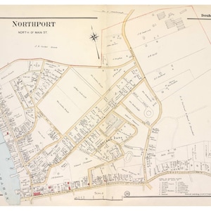 Northport - North - 1917 - Long Island New York - Suffolk Co Atlas V1 Huntington Town Map Reprint 29 LI NY