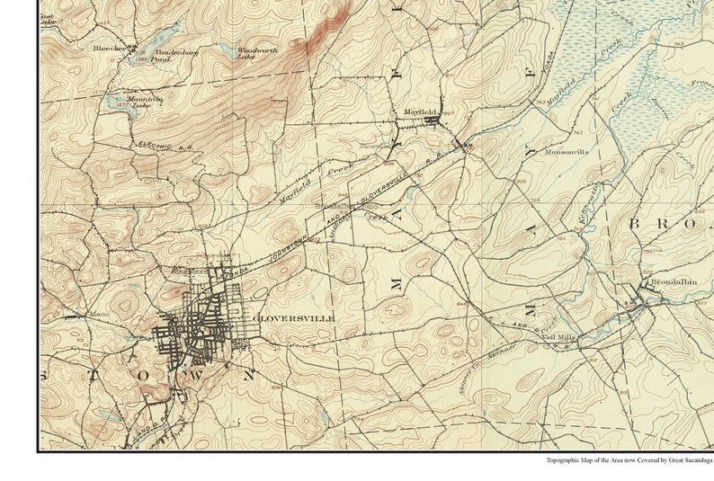 Great Sacandaga Lake BEFORE The Lake 1903 USGS | Etsy
