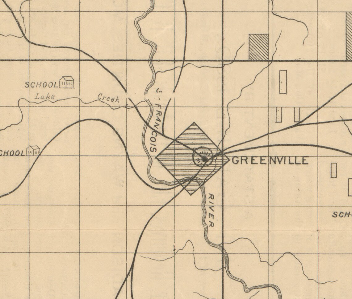 Wayne County Missouri 1882 Old Wall Map With Township Names Etsy