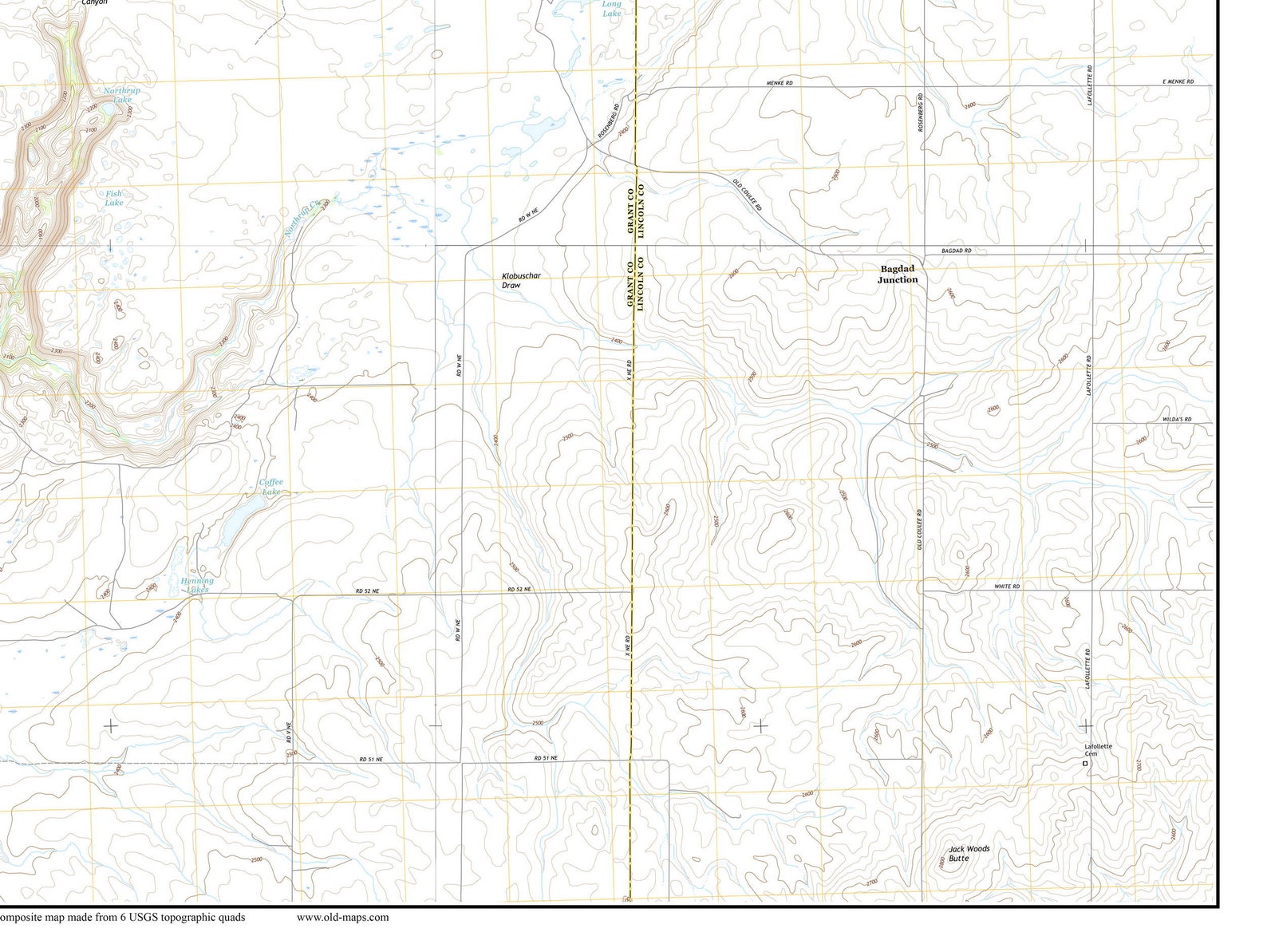 Grand Coulee Dam and North Banks Lake 2017 USGS Old Etsy