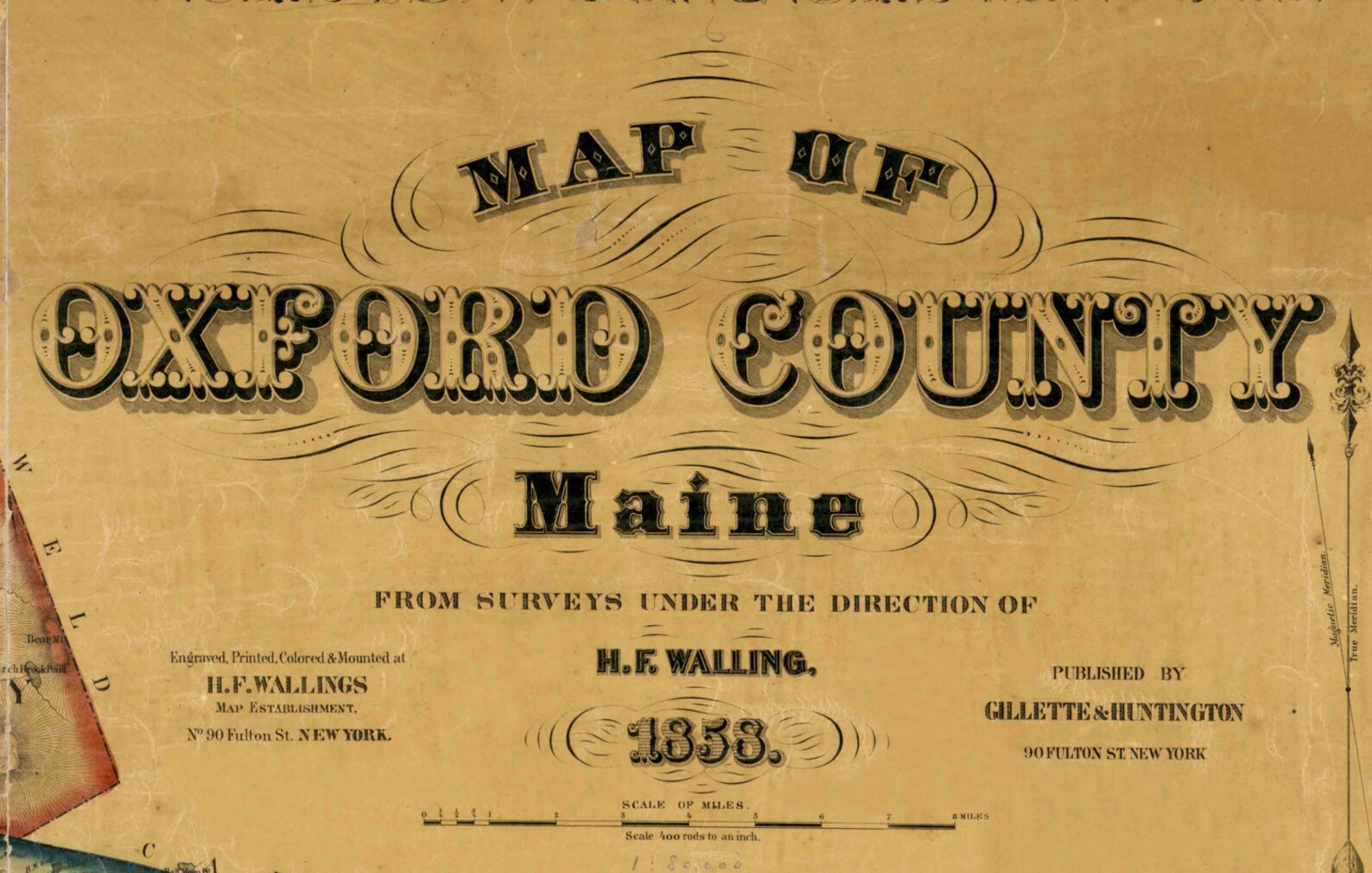 Oxford County Maine 1858 Old Wall Map Reprint with Homeowner Etsy