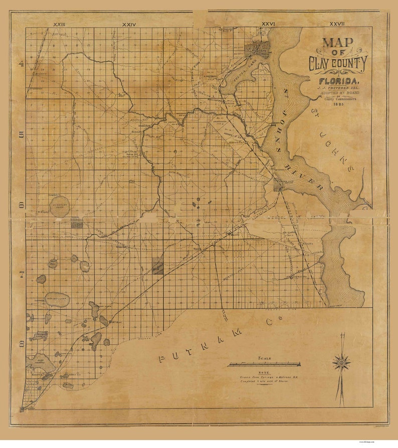 Clay County Florida 1885 Old Wall - Il 794xN.1994168411 68la