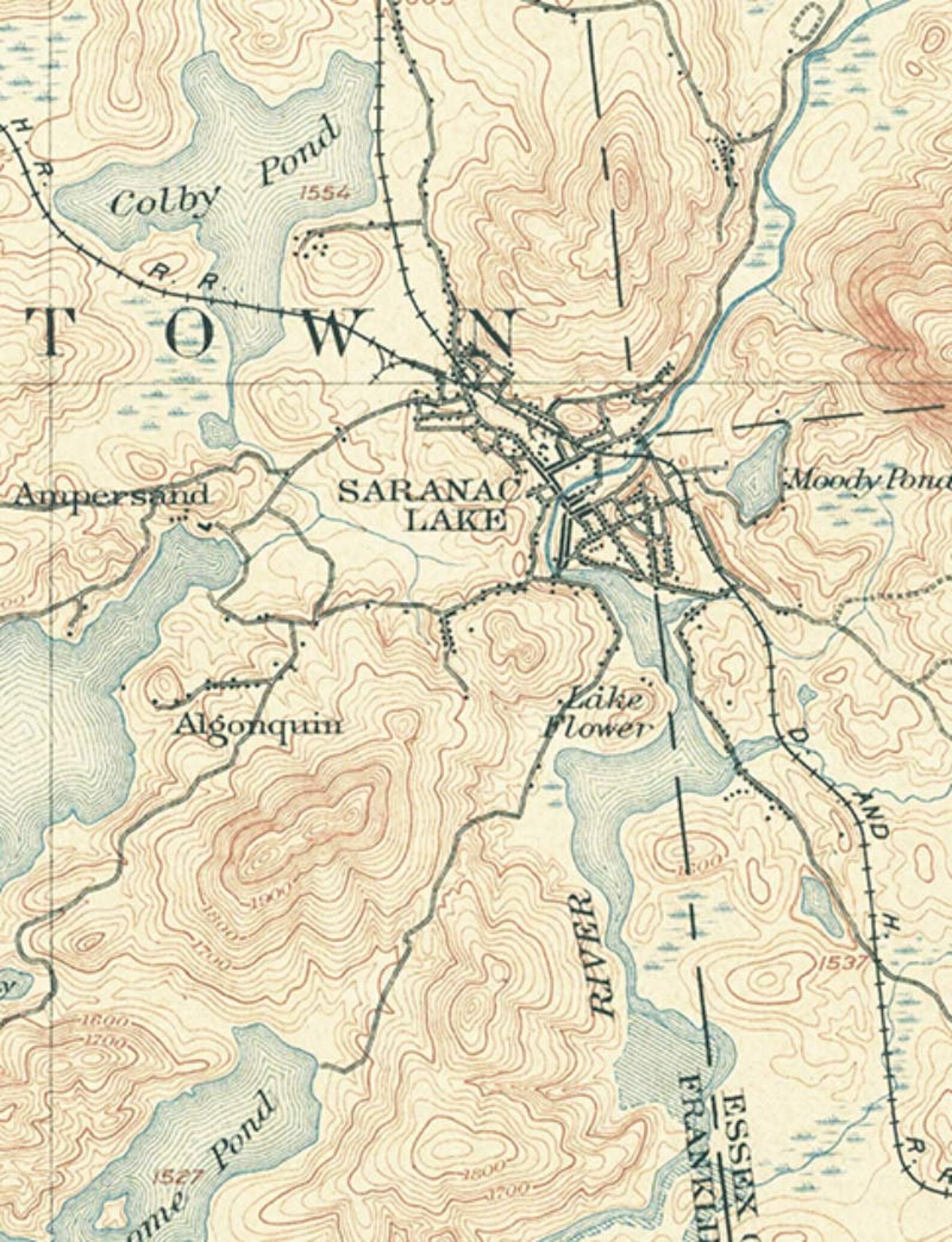 Saranac Lakes 1904 USGS Old Topographic Map Upper Saranac Etsy
