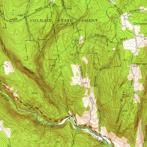 Colrain 1961 Old Topo Map Custom USGS Reprint Massachusetts FRCO - Etsy