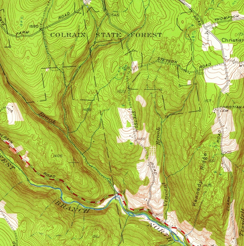 Colrain 1961 Old Topo Map Custom USGS Reprint Massachusetts Etsy