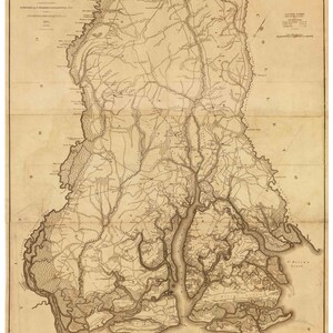 Beaufort District South Carolina 1825 County Wall Map Homeowner names Mills Atlas Reprint LC image 1