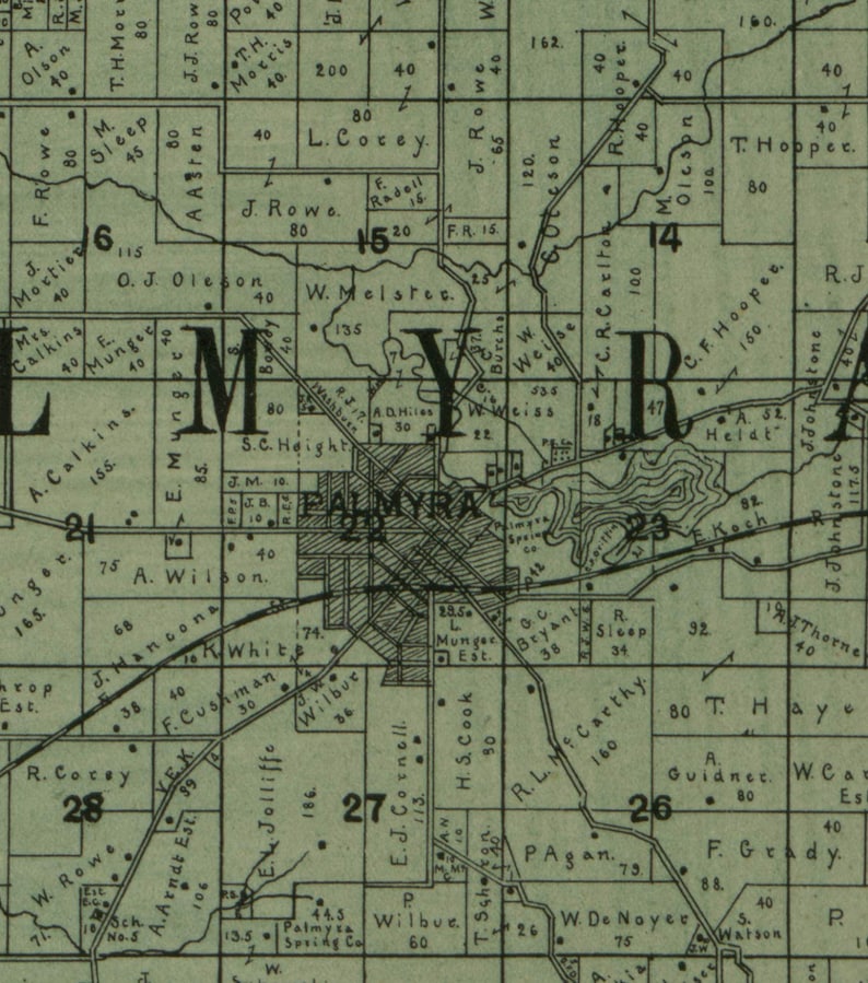 Jefferson County Wisconsin 1900 Old Wall Map Reprint With Etsy
