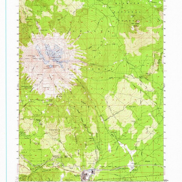 Topo Map of Shasta - Etsy
