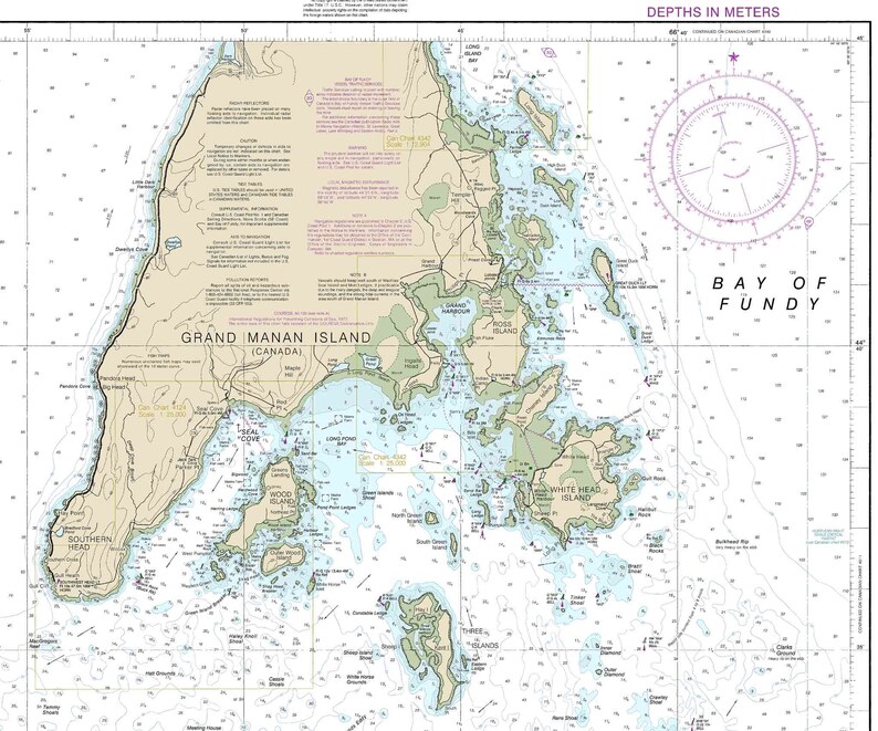Grand Manan Channel Southern Part Eastern Head Cutler Cross Etsy