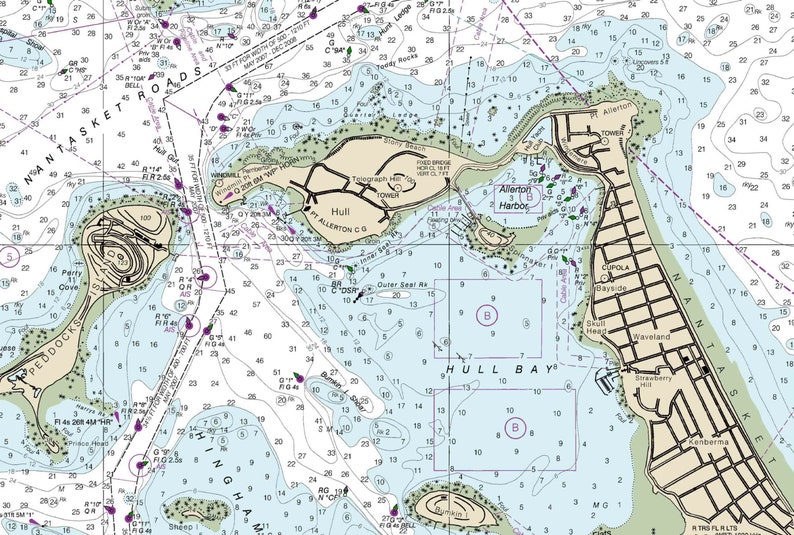 Boston Harbor Massachusetts 2016 Nautical Map Reprint Etsy