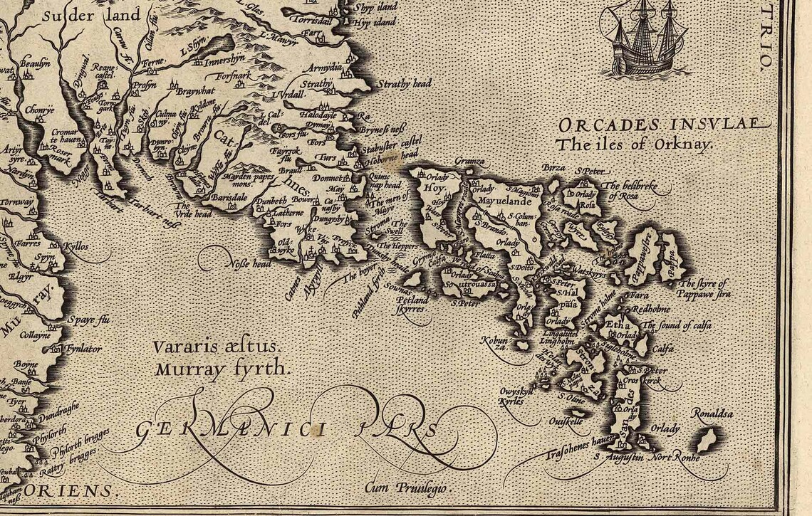 Scotland 1608 Old Map Ortelius Reprint | Etsy