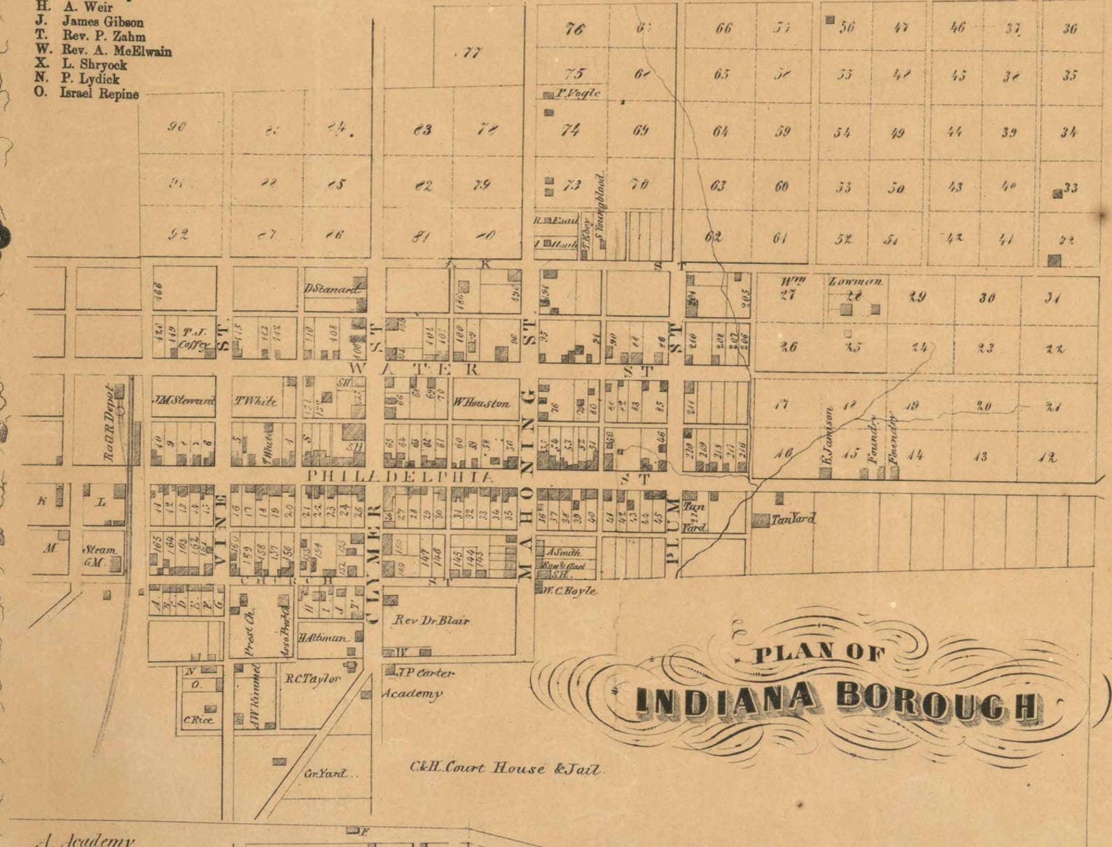 Indiana County Pennsylvania 1856 Old Wall Map With Homeowner Etsy
