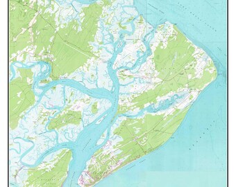Hilton Head & Daufuskie 1958  OId Topographic Map USGS  Custom Composite Reprint South Carolina