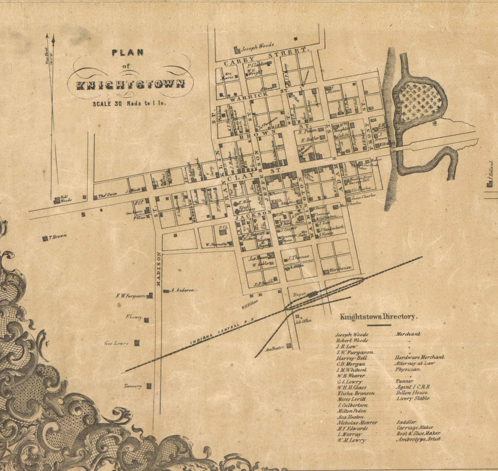 Henry County Indiana 1857 Old Wall Map Reprint With Etsy