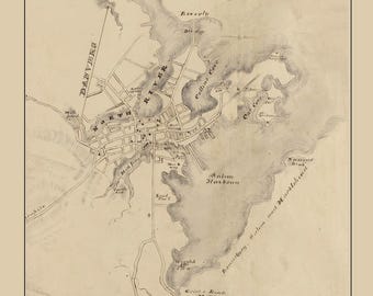 Salem Center 1832 Custom Town Plan - Old Roads - Massachusetts Archives