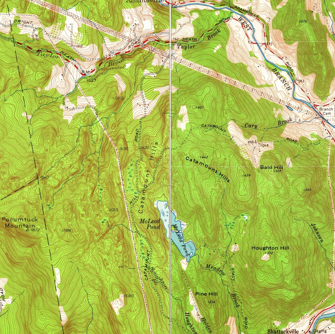 Colrain 1961 Old Topo Map Custom USGS Reprint Massachusetts Etsy