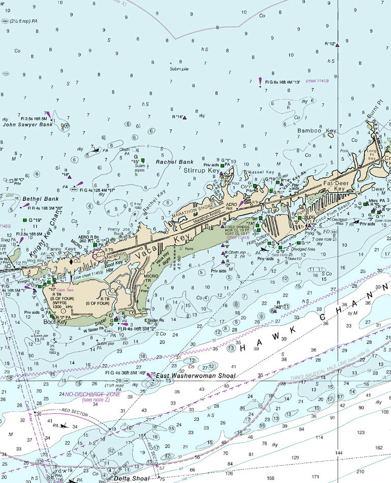 Florida Keys - Alligator Reef to Sombrero Key 2014 - Nautical Map Vaca ...