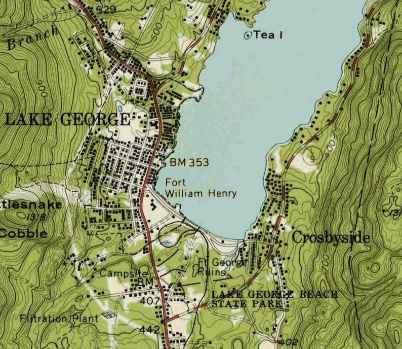 Lake George 1958 Usgs Old Topographic Map Custom Composite Etsy