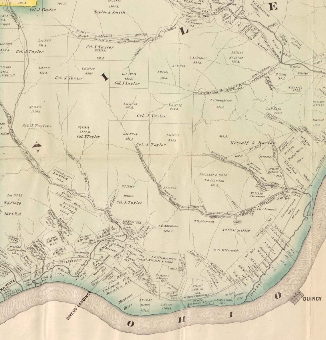 Scioto County Ohio 1875 Old Wall Map Reprint With Homeowner Etsy